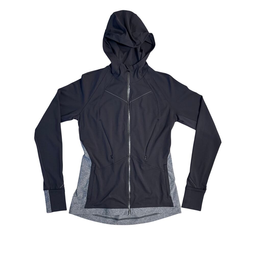 Lululemon Define Style Jacket Full-Zip Fitted Hooded Run Hike Black Gray Women 8